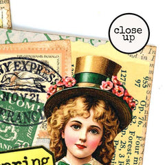 Vintage Style Artist Trading Card Paper Doll Art