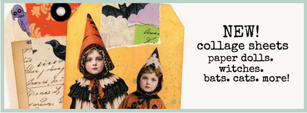 vintage elements collage sheets