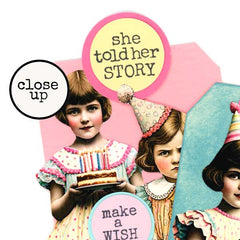 Vintage Birthday Paper Doll Paper Collage Sheets