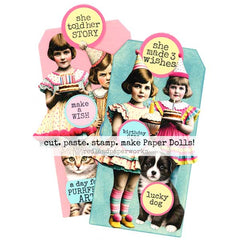 Birthday Paper Dolls Collage Tags
