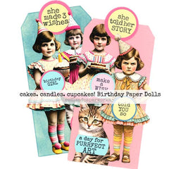 Birthday Paper Dolls Art Tags