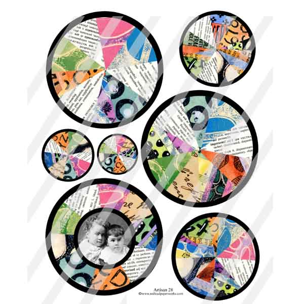 Artisan 28 Color Wheels Collage Sheet