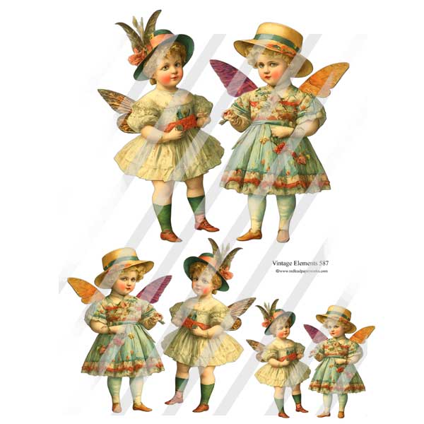 Vintage Elements 587 Martha and Mary Paper Dolls Collage Sheet Vintage Elements 587 Martha and Mary Paper Dolls Collage Sheet