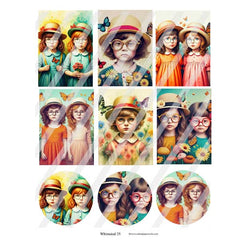 Whimsical Artist Trading Cards Collage Sheets