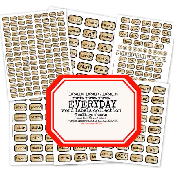 Everyday Labels Collage Sheet Collection Save 30%