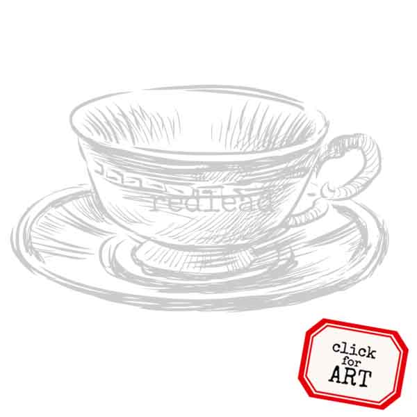 Summer Tea Cup Rubber Stamp Save 10%