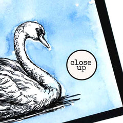 swan cling mount rubber stamp