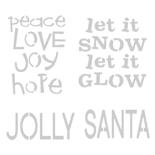 Peace Love Joy Stencil 6 x 6
