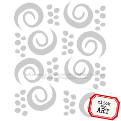 Swirls and Dots Mixed Media Art Stencil