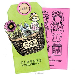 Paper Doll Rubber Stamp