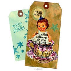 Wood Mounted Star Struck Rubber Stamp