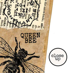 Wood Mounted Queen Bee Rubber Stamp