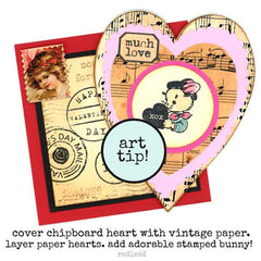 8 Chipboard Valentine Hearts