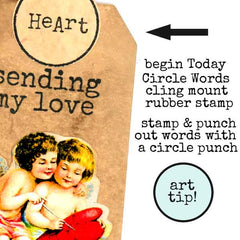 Wood Mounted Sending My Love rubber Stamp