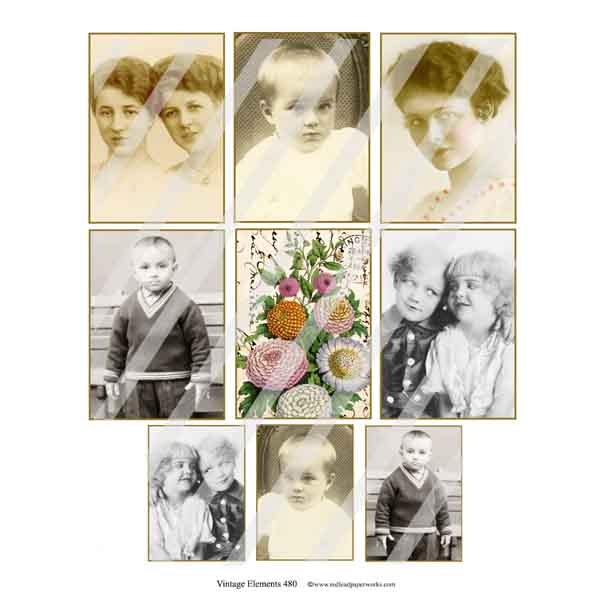 Vintage Elements 480 Collage Sheet Vintage Photo Collage Sheets