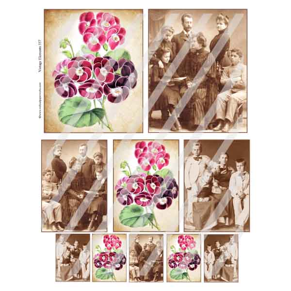 Vintage Elements Artist Trading Cards 557 Collage Sheet Vintage Elements Artist Trading Cards 557 Collage Sheet