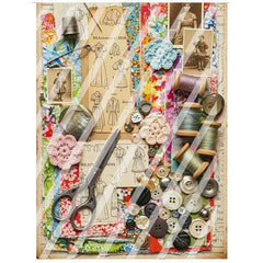 Vintage Elements 638 Faux Fabric Scraps Paper Collage Sheet