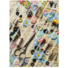 Vintage Elements 640 Faux Fabric Scraps Paper Collage Sheet