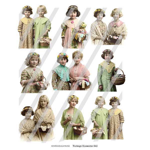 Vintage Elements 643 Sewist Paper Dolls Collage Sheet Vintage Elements 643 Sewist Paper Dolls Collage Sheet