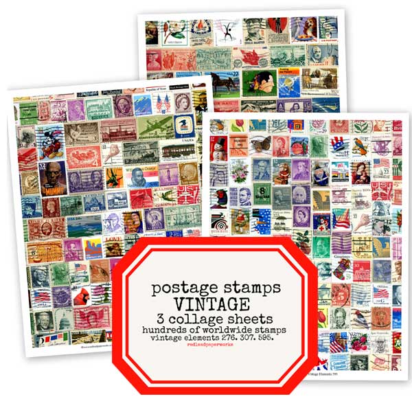 Vintage Postage Stamps Collection Collage Sheets Save 20% Vintage Postage Stamps Collection Collage Sheets Save 20%