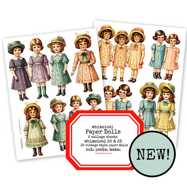 Whimsical Paper Dolls Collage Sheet Collection Whimsical Paper Dolls Collage Sheet Collection