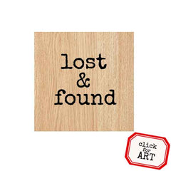 Wood Mounted Lost and Found Rubber Stamp