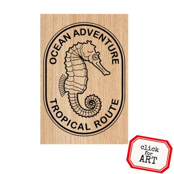 Wood Mounted Ocean Adventure Rubber Stamp SAVE 20%