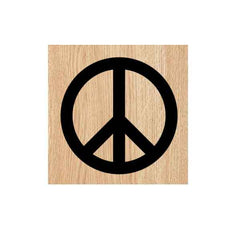 Peace Sign Wood Mount Rubber Stamp