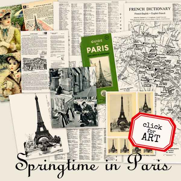 Springtime in Paris Vintage Paper Collection Save 25%