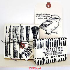 Red Lead Junk Journal Rubber Stamps