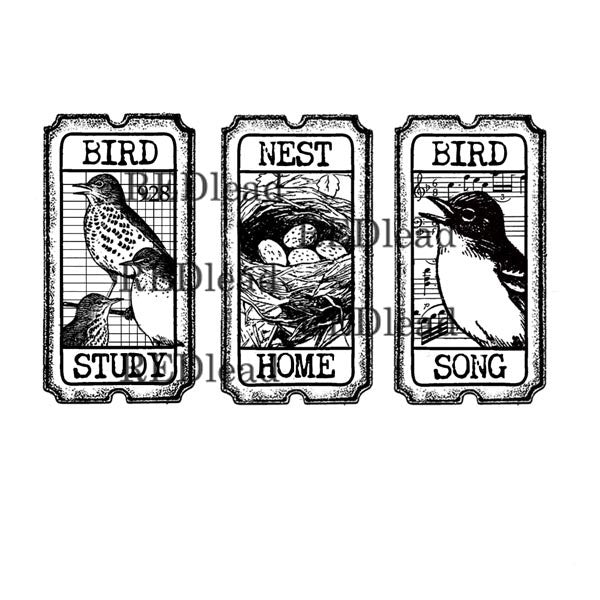 Bird Tickets Bird Rubber Stamp Bird Tickets Bird Rubber Stamp