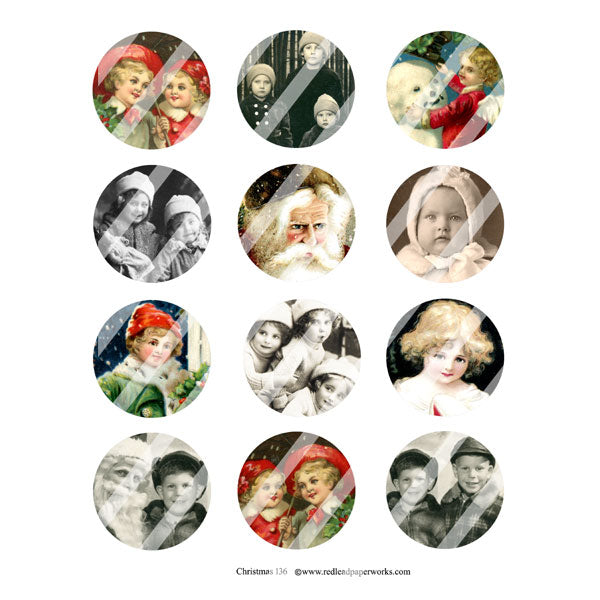 Christmas Circles Collage Sheet 136