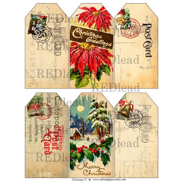 Christmas 71 Collage Sheet Tags