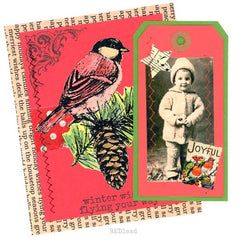 Winter Bird Christmas Rubber Stamp