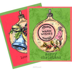 Wood Mount Warm Wishes Christmas Rubber Stamp