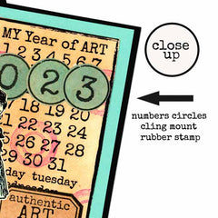 Large My Year of Art Calendar Rubber Stamp Save 20%