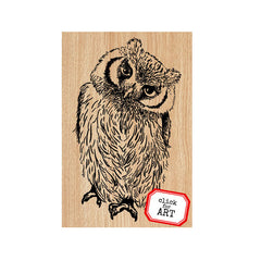 Halloween Owl Wood Mount Rubber Stamp