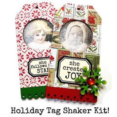She Creates Joy Labels Rubber Stamp