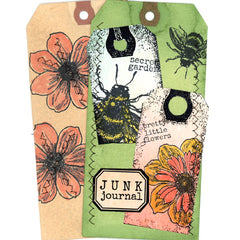 2 Tattered Tags Rubber Stamp