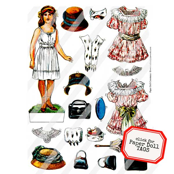 Constance Paper Doll Collage Sheet Set