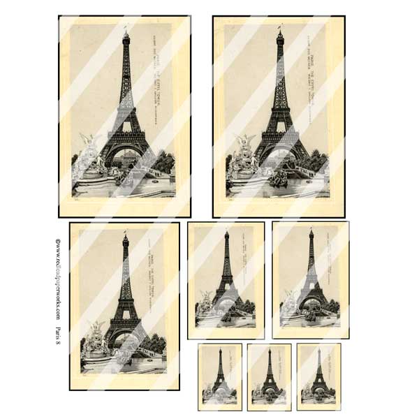 Paris Eiffel Tower Collage Sheet 8
