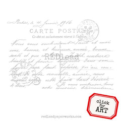 Paris Post Card Rubber Stamp Save 30%