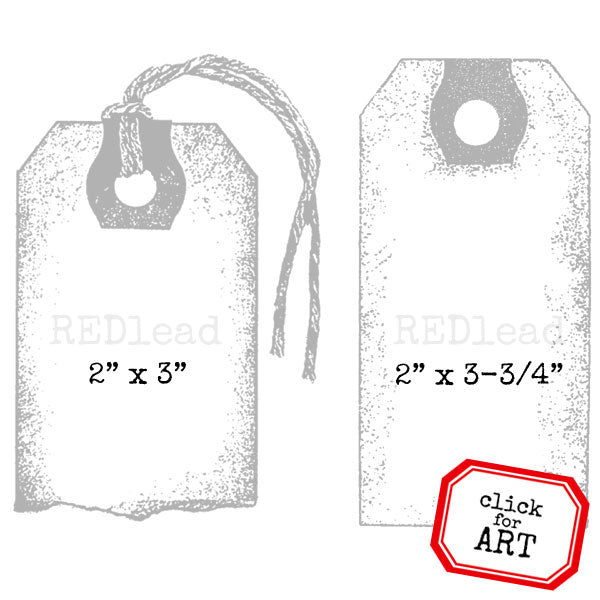 2 Tattered Tags Rubber Stamp