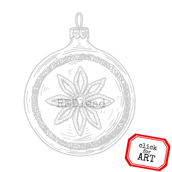 Christmas Ornament Rubber Stamp SAVE 40%