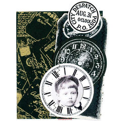 Paris Clock Rubber Stamp