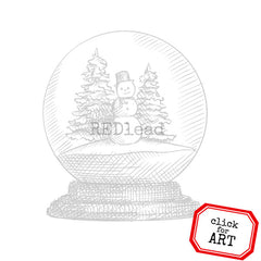 Frosty Snow Globe Rubber Stamp