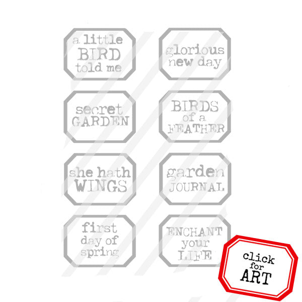 A Little Bird Told Me Little Labels Rubber Stamp