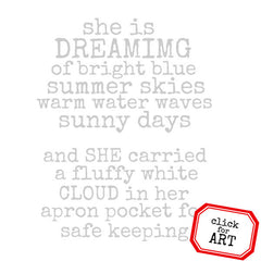 She Is Dreaming Rubber Stamp