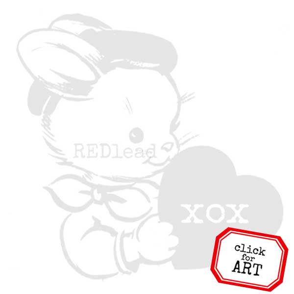 Julien Valentine XOX Bunny Rubber Stamp
