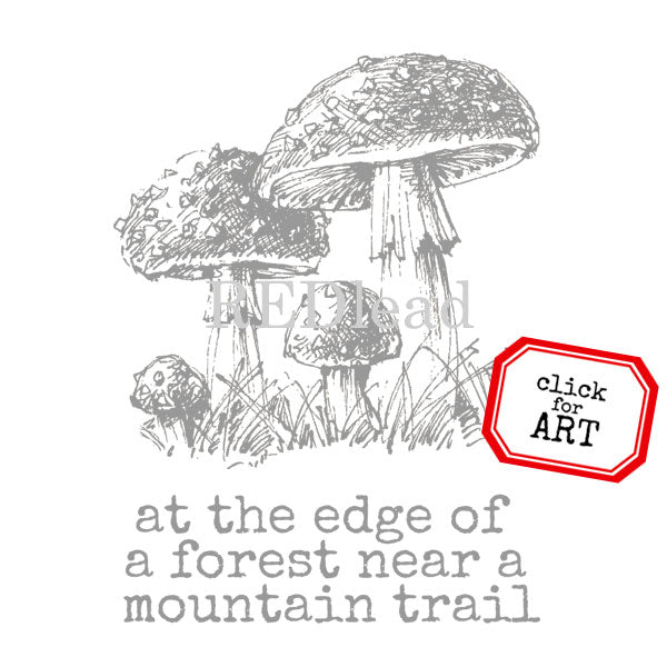 At the Edge of the Forest Mushrooms Stamp